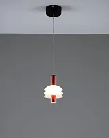 Светильник подвесной LED Sylv V10877-PL Moderli белый красный 1 лампа, основание чёрное в стиле современный 
