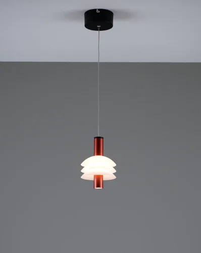 Светильник подвесной LED Sylv V10877-PL Moderli белый красный 1 лампа, основание чёрное в стиле современный 