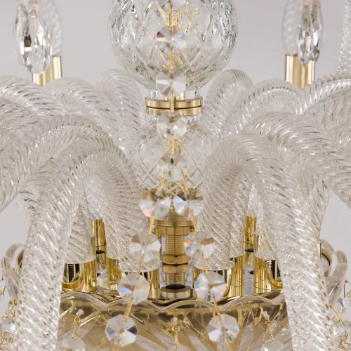 Люстра подвесная 101/12+6/360 G Bohemia Ivele Crystal без плафона на 18 ламп, основание золотое прозрачное в стиле классический sp фото 4