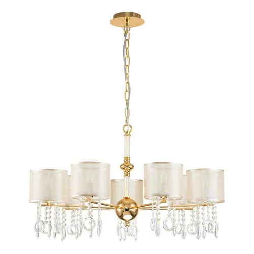 Люстра подвесная Ventus 2891-7P Favourite янтарная на 7 ламп, основание золотое в стиле классический 