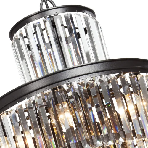 Люстра подвесная V1808-1/12+12+1 Vitaluce прозрачная на 25 ламп, основание чёрное в стиле современный классический фото 2