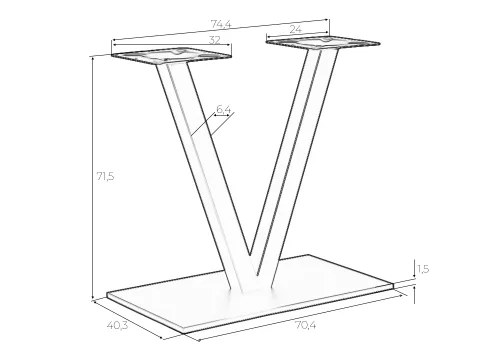 Подстолье обеденное 6709-LMS VECTOR Dobrin столешница из фото 3 Подстолье обеденное 6709-LMS VECTOR Dobrin столешница из фото 3