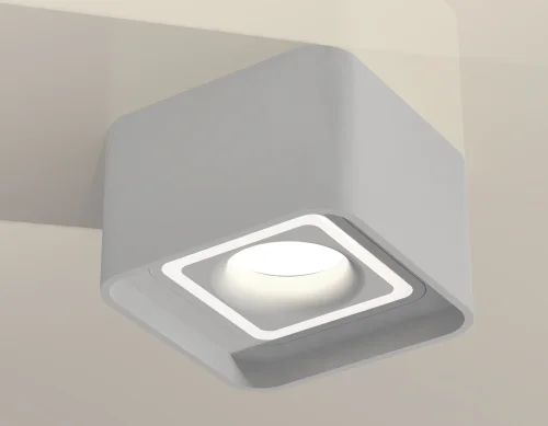 Светильник накладной XS7832020 Ambrella light белый 1 лампа, основание белое в стиле хай-тек современный квадратный фото 4