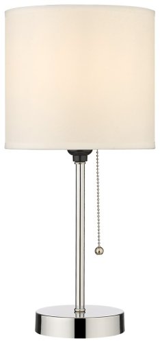 Настольная лампа 291-104-01 Velante белая 1 лампа, основание хром металл в стиле современный 