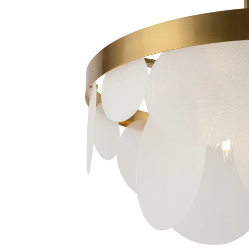 Люстра на штанге Porto FR5104PL-08BS3 Freya белая на 8 ламп, основание латунь в стиле современный 10080  фото 2
