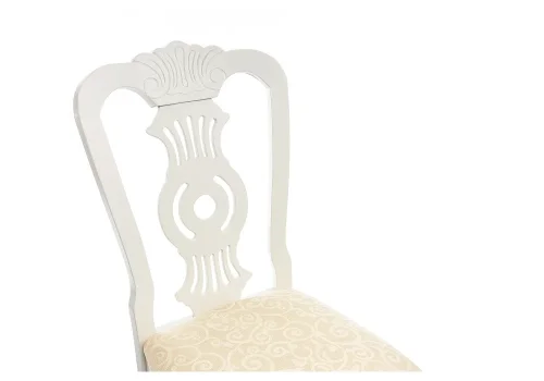 Деревянный стул Lomar butter white 1603 Woodville, бежевый/ткань, ножки/дерево/белый, размеры - ****460*580 фото 6