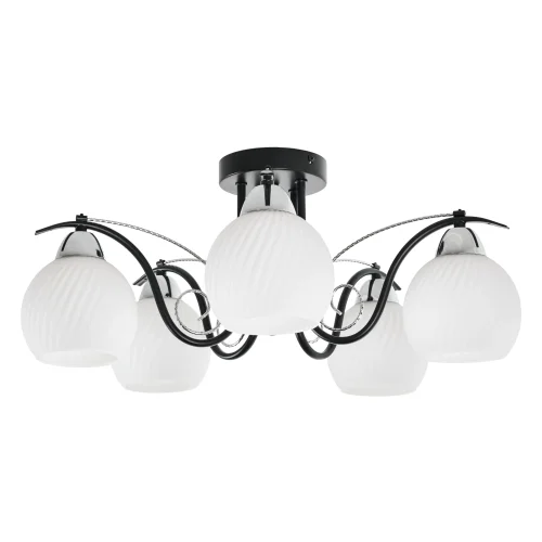 Люстра потолочная Daniella MR1570-5C MyFar белая на 5 ламп, основание чёрное в стиле современный шар фото 4