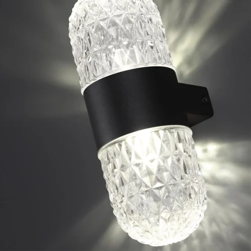 Настенный светильник уличный LED Estima 359296 Novotech уличный IP65 чёрный на 1 лампу, плафон прозрачный в стиле современный LED фото 4