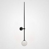 Настенный светильник LINES Ball 100 Black 140827-26 ImperiumLoft белый 1 лампа, основание золотое в стиле минимализм 