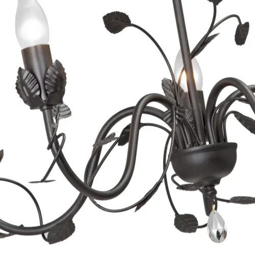 Люстра подвесная V1661-1/5 Vitaluce без плафона на 5 ламп, основание чёрное в стиле флористика фото 2