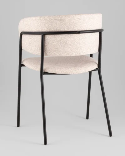 Кресло Нэлли New, буклированный велюр бежевый УТ000039981 Stool Group, бежевый/букле, ножки/металл/чёрный, размеры - ***** фото 5