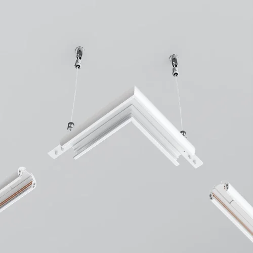 Коннектор угловой для круглого низкопрофильного шинопровода Magnetic track system Exility TRAM034CL-R-41W Maytoni белый в стиле хай-тек современный для светильников серии Magnetic track system Exility exility тонкая магнитная фото 5