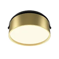 Светильник точечный LED Onda DL024-18W3K-BMG Maytoni матовый золото на 1 лампу, основание чёрное в стиле современный хай-тек круглый
