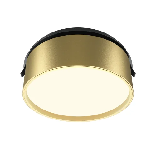 Светильник точечный LED Onda DL024-18W3K-BMG Maytoni матовый золото на 1 лампу, основание чёрное в стиле современный хай-тек круглый