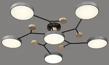 Люстра потолочная LED 446-207-06 Velante белая на 1 лампа, основание чёрное в стиле хай-тек современный 