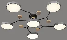 Люстра потолочная LED 446-207-06 Velante белая на 1 лампу, основание чёрное в стиле хай-тек современный 