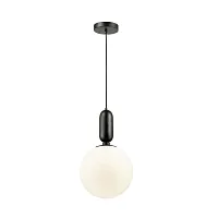 Светильник подвесной Okia 4671/1 Odeon Light белый на 1 лампу, основание чёрное в стиле хай-тек современный 