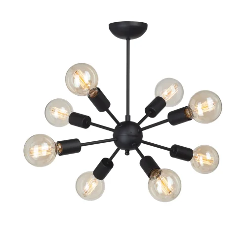 Люстра потолочная V4336-1/8PL Vitaluce без плафона на 8 ламп, основание чёрное в стиле лофт 