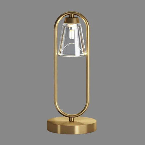 Настольная лампа ADRIELL TAB Gold 212697-23 ImperiumLoft прозрачная на 1 лампу, основание золотое металл в стиле современный 