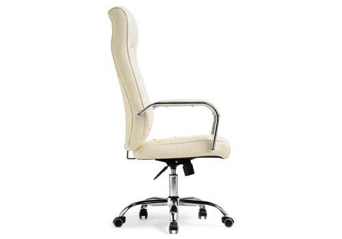 Компьютерное кресло Longer cream 15262 Woodville, бежевый/искусственная кожа, ножки/металл/хром, размеры - *1280***600*660 фото 2