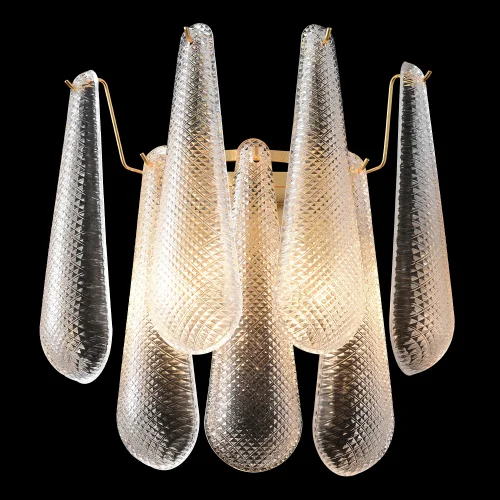 Бра FONTAIN AP2 GOLD Crystal Lux прозрачный на 2 лампы, основание золотое в стиле современный 