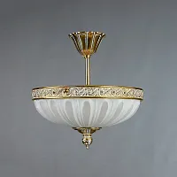 Люстра на штанге  NAVARRA 02228/30 PL WP AMBIENTE by BRIZZI белая на 3 лампы, основание бронзовое в стиле классика 