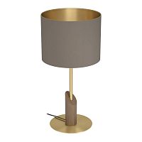 Настольная лампа Santandria 390337 Eglo коричневая 1 лампа, основание матовое латунь дерево металл в стиле современный 
