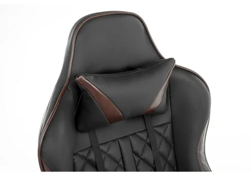 Кресло игровое Sprint коричневое / черное 11680 Woodville, чёрный/искусственная кожа, ножки/пластик/чёрный, размеры - *1250***700*720 фото 7