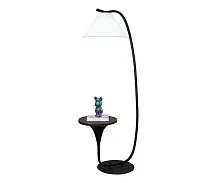 Торшер Эмби 07010-F,19 Kink Light со столиком белый на 1 лампу, основание чёрное в стиле современный кантри 