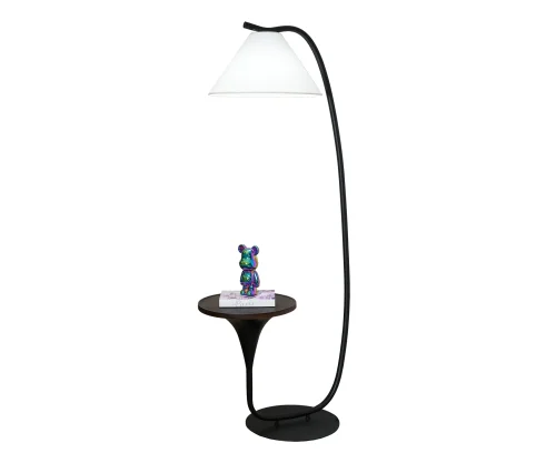 Торшер Эмби 07010-F,19 Kink Light со столиком белый на 1 лампу, основание чёрное в стиле современный кантри 