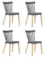 Стул обеденный набор 4 шт. SET-4 687PP-LMZL THEO, цвет сиденья тёмно-серый (GR-04), цвет основания светлый бук Dobrin, /полимер, ножки/дерево/светлый бук, размеры - *840***460*500 Стул обеденный набор 4 шт. SET-4 687PP-LMZL THEO, цвет сиденья тёмно-серый (GR-04), цвет основания светлый бук Dobrin, /полимер, ножки/дерево/светлый бук, размеры - *840***460*500