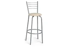 Барный стул Sadov ваниль в крапинку / светлый мусс 459664 Woodville, бежевый/искусственная кожа, ножки/металл/серый, размеры - ****410*470