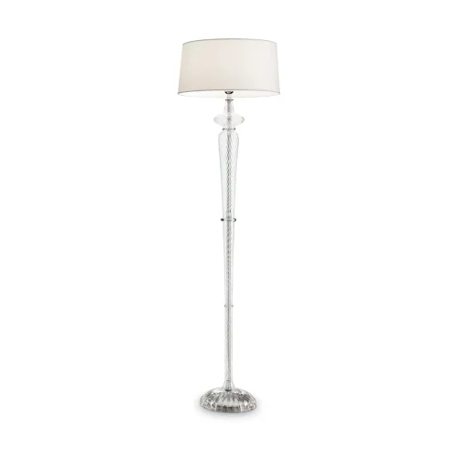 Торшер FORCOLA PT1 Ideal Lux  белый 1 лампа, основание прозрачное хром в стиле современный
