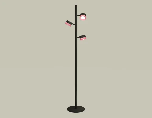 Торшер XB9816251 Ambrella light розовый чёрный на 3 лампы, основание чёрное в стиле современный хай-тек Торшер XB9816251 Ambrella light розовый чёрный на 3 лампы, основание чёрное в стиле современный хай-тек