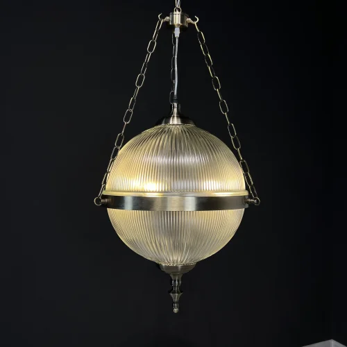 Светильник подвесной VICTORIAN 220083-26 ImperiumLoft прозрачный на 3 лампы, основание бронзовое в стиле лофт фото 2