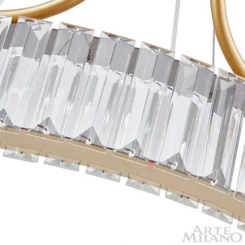 Люстра подвесная LED с пультом AM-Venezia 310322/D500 GD Arte Milano прозрачная на 1 лампу, основание латунь в стиле современный кольца с пультом фото 9
