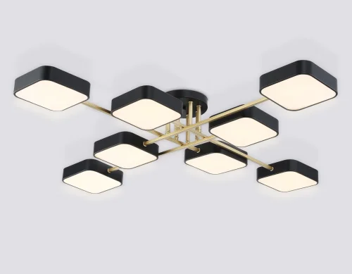 Люстра потолочная LED FL516348 Ambrella light чёрная на 1 лампу, основание чёрное в стиле хай-тек фото 4