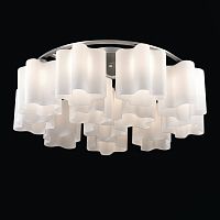 Люстра потолочная Onde SL116.052.12 ST-Luce белая на 12 ламп, основание серебряное в стиле современный Люстра потолочная Onde SL116.052.12 ST-Luce белая на 12 ламп, основание серебряное в стиле современный