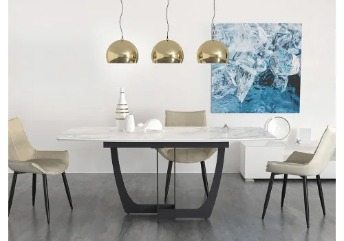 Стол Миссандея графит / белый мрамор 462085 Woodville столешница белая из стекло фото 11