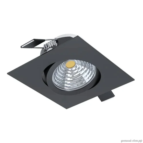 Светильник точечный LED Saliceto 33394 Eglo чёрный на 1 лампу, основание чёрное в стиле современный квадратный