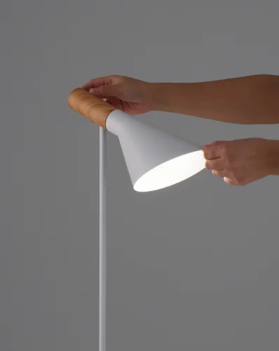 Торшер Turin V11336-1F Moderli белый на 1 лампу, основание белое в стиле современный скандинавский хай-тек фото 8