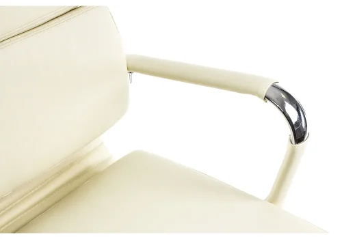 Компьютерное кресло Samora кремовое 1717 Woodville, кремовый/искусственная кожа, ножки/металл/хром, размеры - *1220***640*640 фото 7