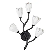 Бра Gardi 5090/5W Odeon Light белый на 5 ламп, основание чёрное в стиле классический флористика 
