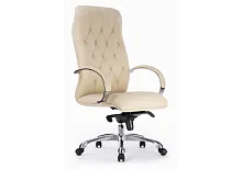 Компьютерное кресло Osiris beige / satin chrome 15426 Woodville, бежевый/экокожа, ножки/металл/хром, размеры - ****620*