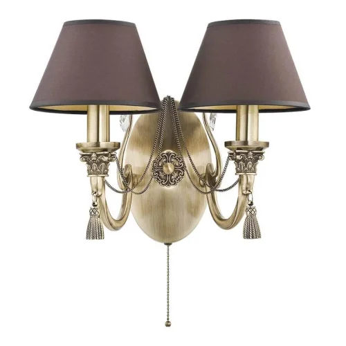 Бра Roma Abazur ROM-K-2(P/A) Kutek коричневый на 2 лампы, основание бронзовое в стиле классический 