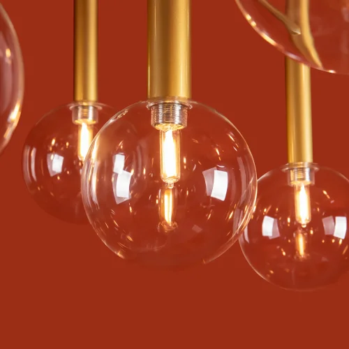 Люстра подвесная Luce FR5584CL-L45G Freya прозрачная на 9 ламп, основание золотое в стиле современный фото 7 Люстра подвесная Luce FR5584CL-L45G Freya прозрачная на 9 ламп, основание золотое в стиле современный фото 7