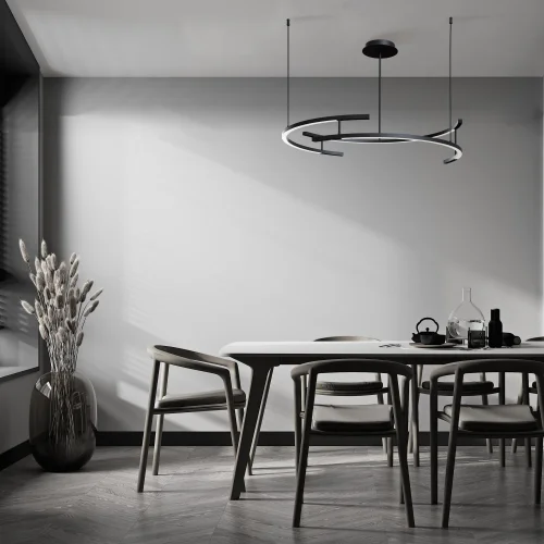 Светильник подвесной LED Line MOD054PL-L52B3K Maytoni чёрный на 1 лампу, основание чёрное в стиле современный хай-тек фото 10