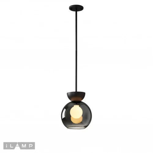 Светильник подвесной Mono P6079-1 BK+SM iLamp чёрный 1 лампа, основание чёрное в стиле современный  фото 2