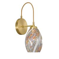 Бра A 10034/1 Reccagni Angelo разноцветный прозрачный 1 лампа, основание матовое золото в стиле современный классический 