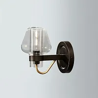 Бра MONTALEMBERT SCONCE BY Studios Черный, Прозрачный 178298-26 ImperiumLoft прозрачный 1 лампа, основание чёрное в стиле современный 